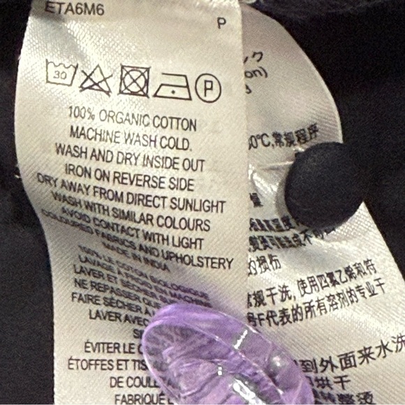 French Connection Poplin Mini Dress Organic Cotton Puff Short Sleeve Black Small - Picture 12 of 14